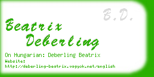 beatrix deberling business card